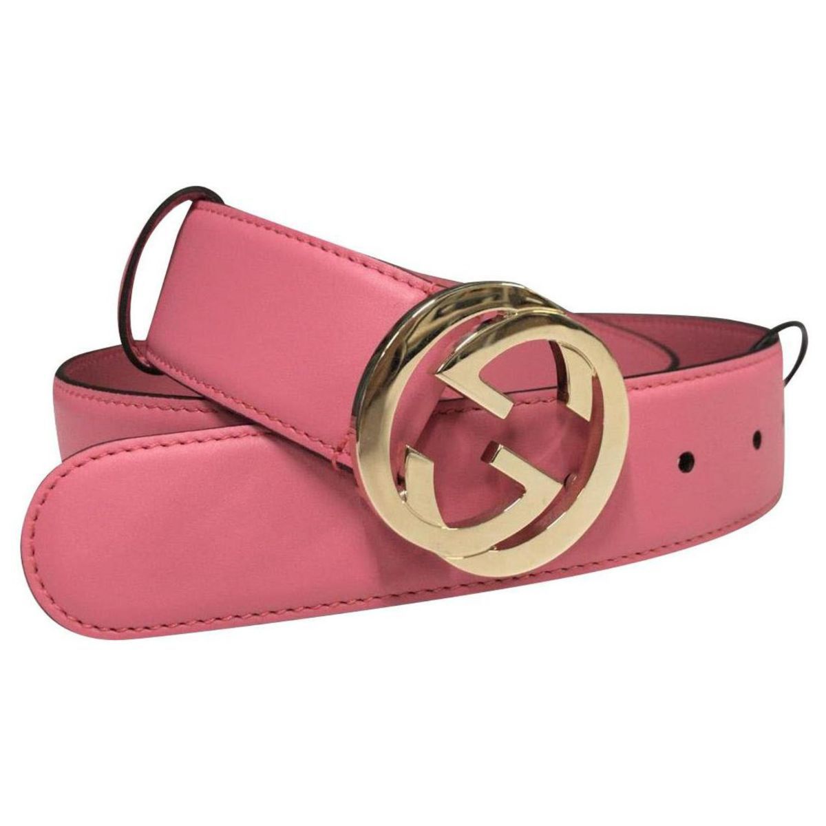 Gucci Interlocking G Buckle Pink Magenta Leather Belt 546386 90/36