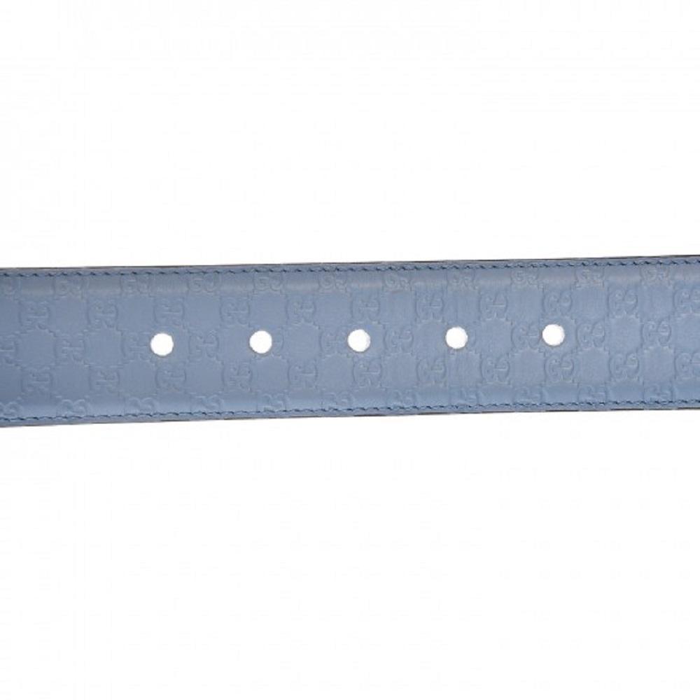 Gucci Microguccissima GG Mineral Blue Soft Margaux Leather Belt Size 90/36