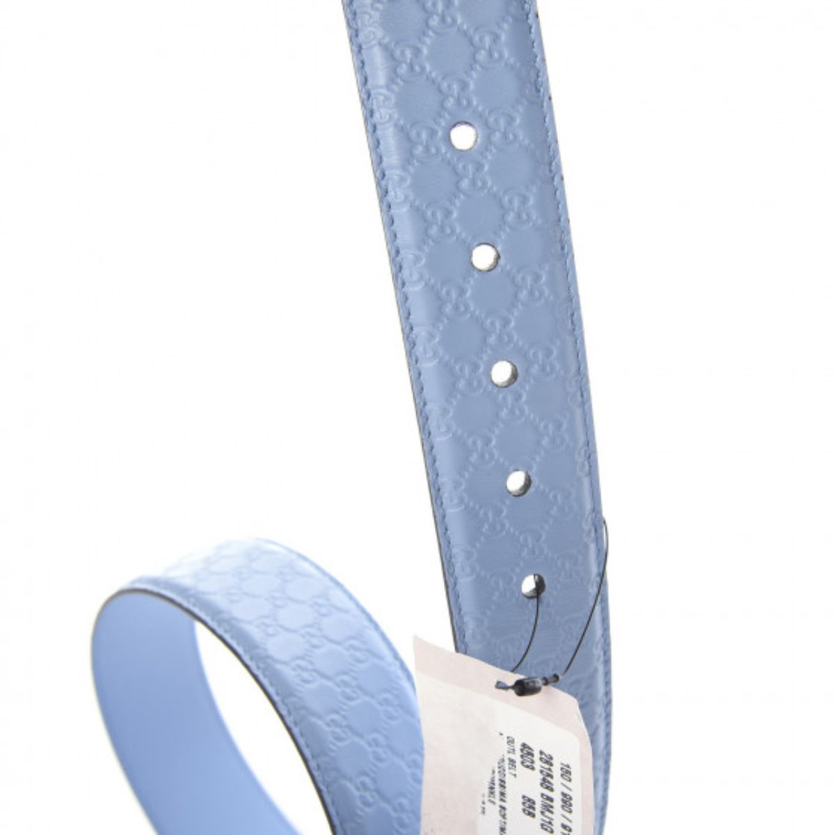 Gucci Microguccissima GG Mineral Blue Soft Margaux Leather Belt Size 95/38