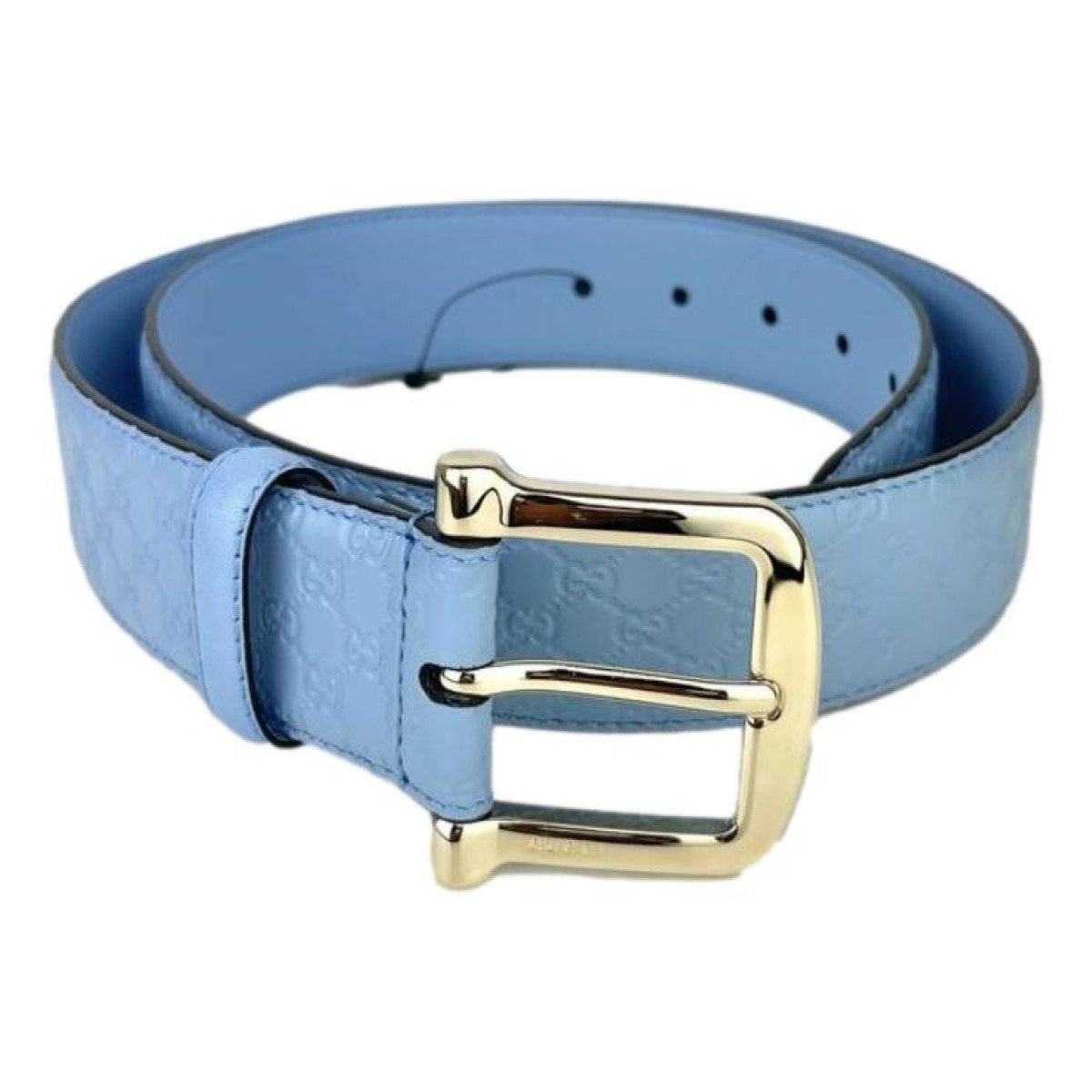 Gucci Microguccissima GG Mineral Blue Soft Margaux Leather Belt Size 95/38