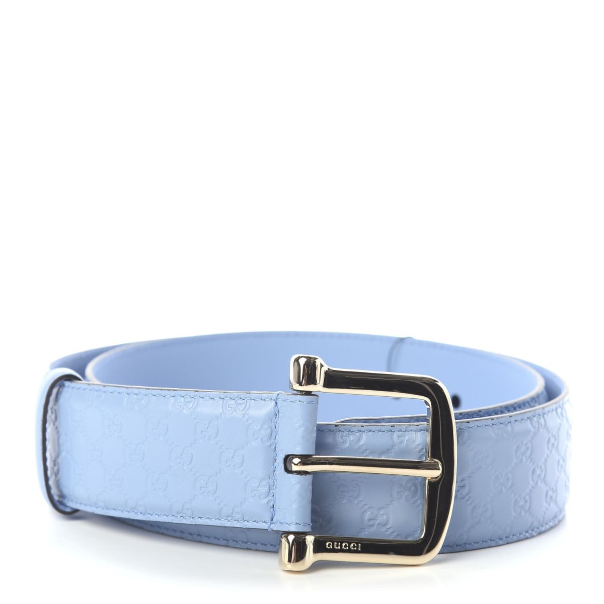 Gucci Microguccissima GG Mineral Blue Soft Margaux Leather Belt Size 95/38