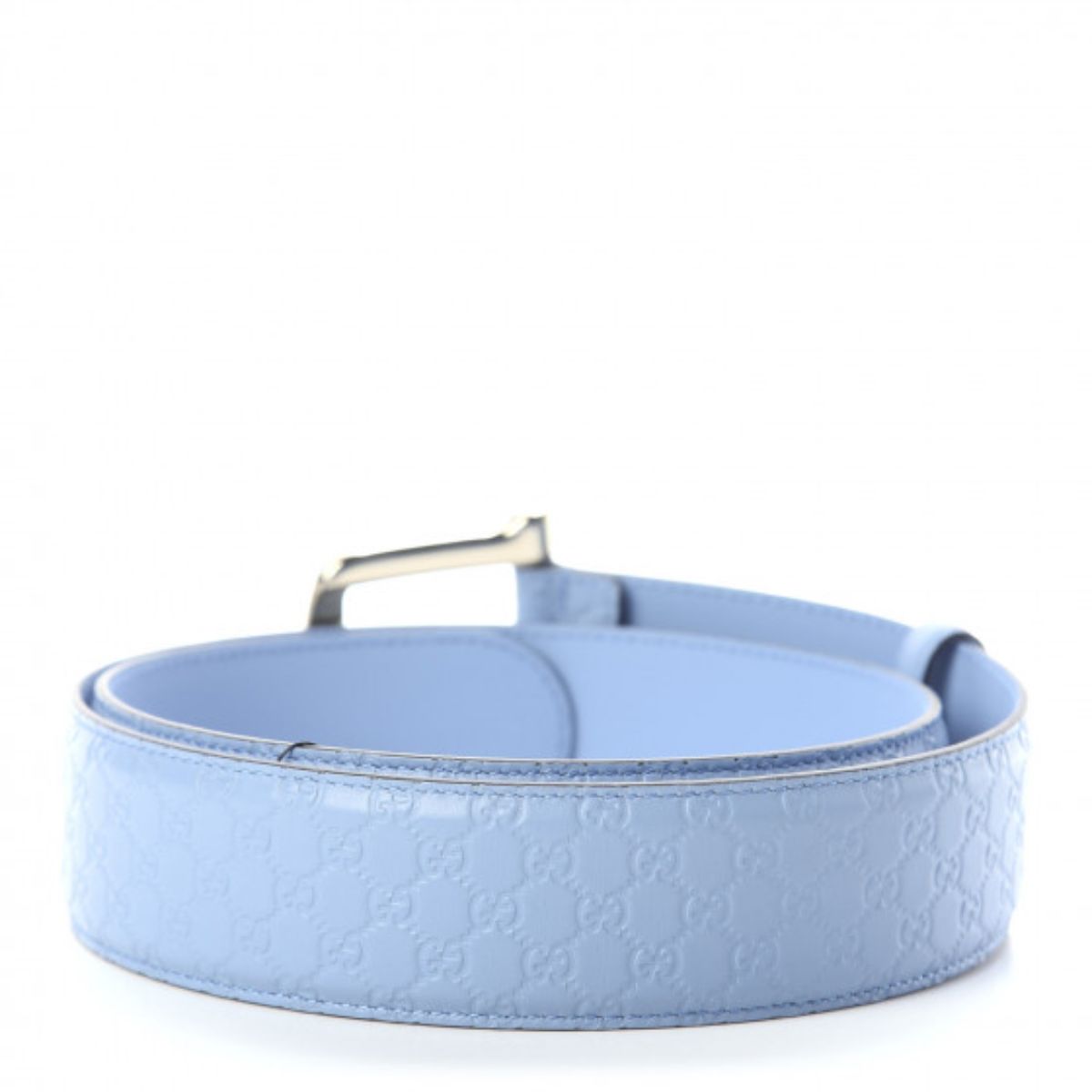 Gucci Microguccissima GG Mineral Blue Soft Margaux Leather Belt Size 95/38