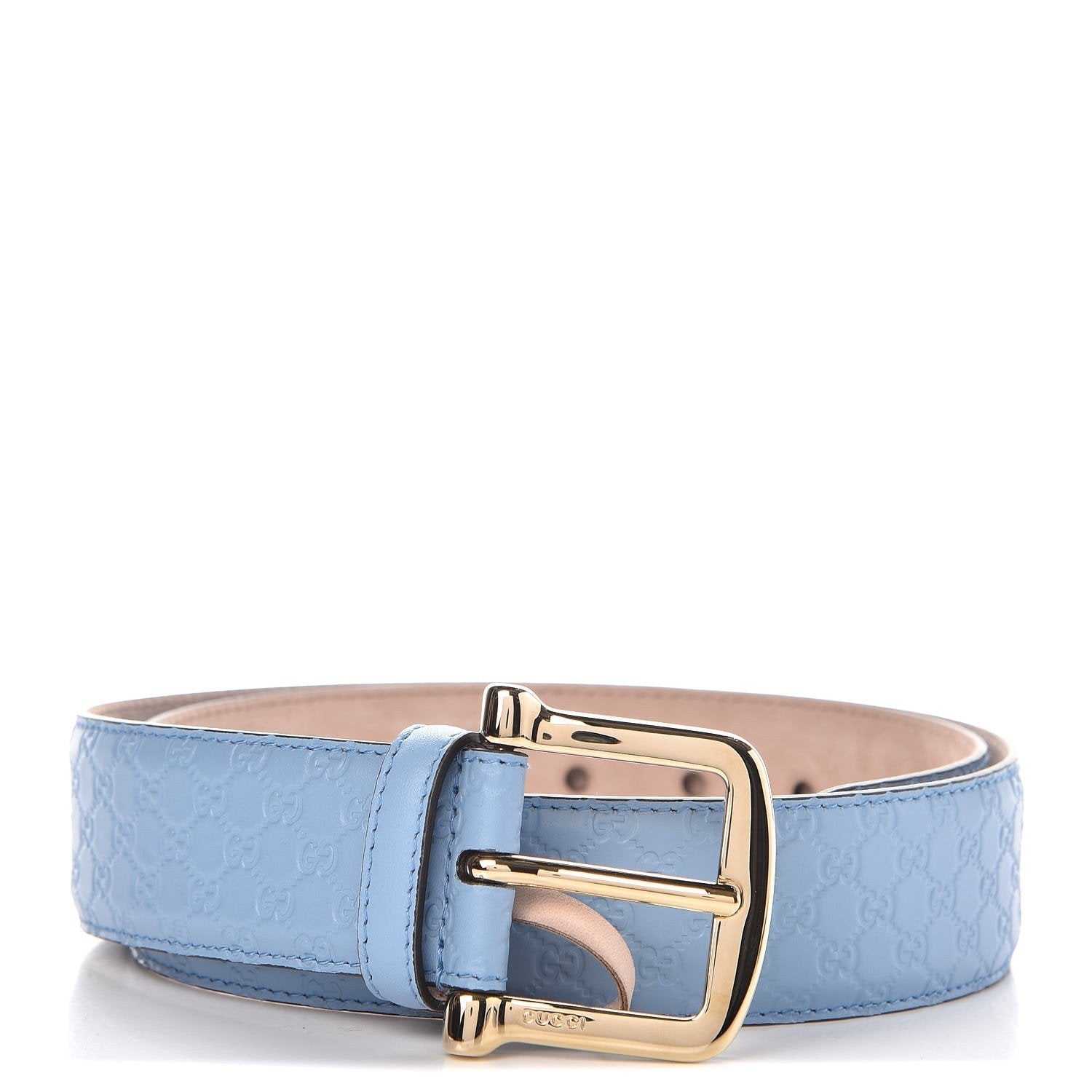 Gucci Microguccissima GG Mineral Blue Soft Margaux Leather Belt Size 90/36