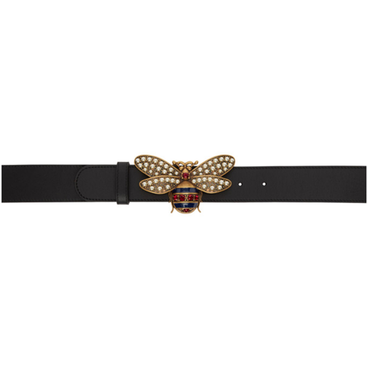 Gucci Queen Margaret Bee Belt Calfskin 95 38 Black 476452