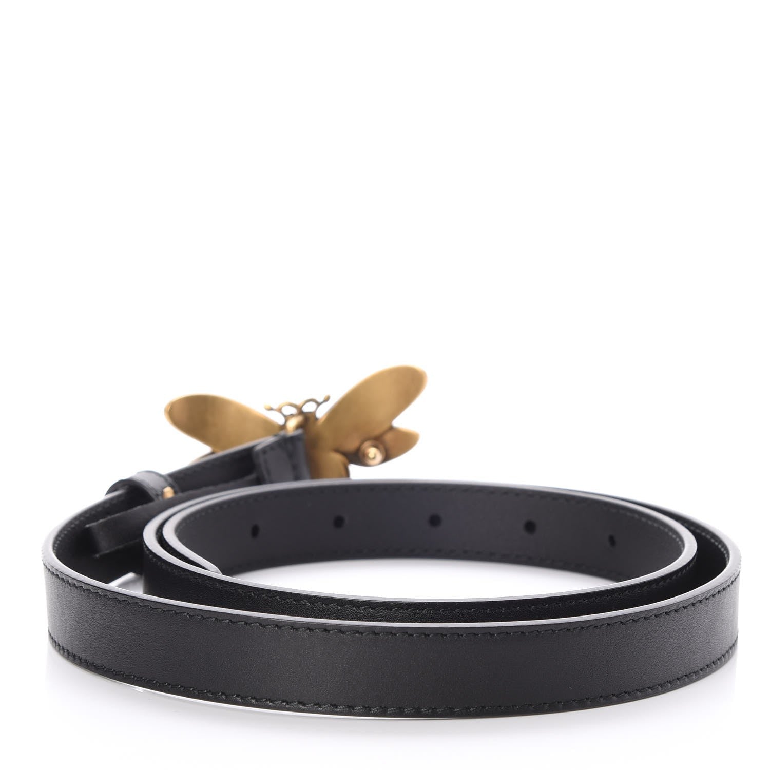 Gucci Queen Margaret Bee Belt Calfskin 95 38 Black 476452