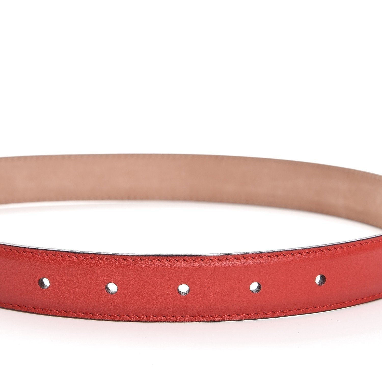 Gucci Red Leather Belt with Interlocking G Buckle 370717 Size: 38