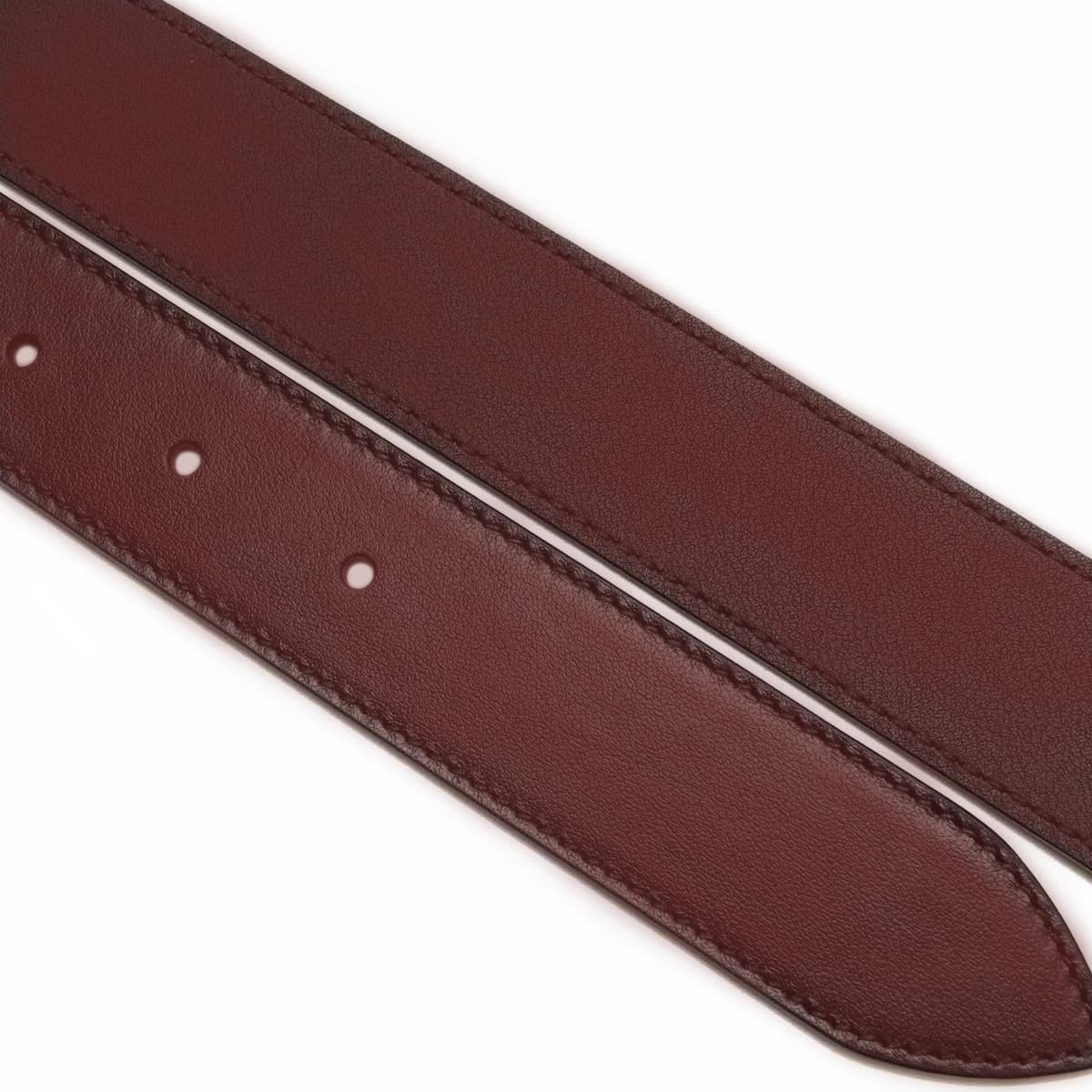 Gucci Unisex Two-tone Interlocking G Burgundy Red Leather Belt Size 90/36 574807