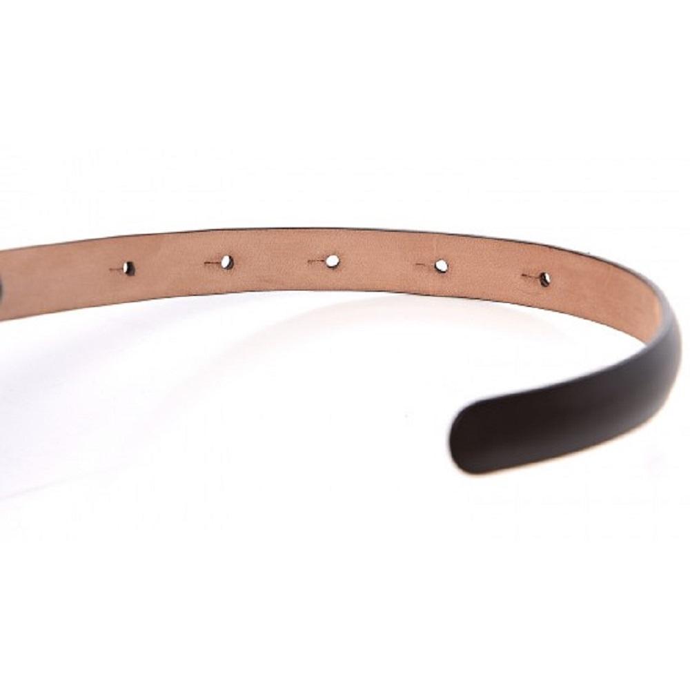 Gucci Women's Skinny Horsebit Cocoa Brown Leather Belt Size 85/34 282349