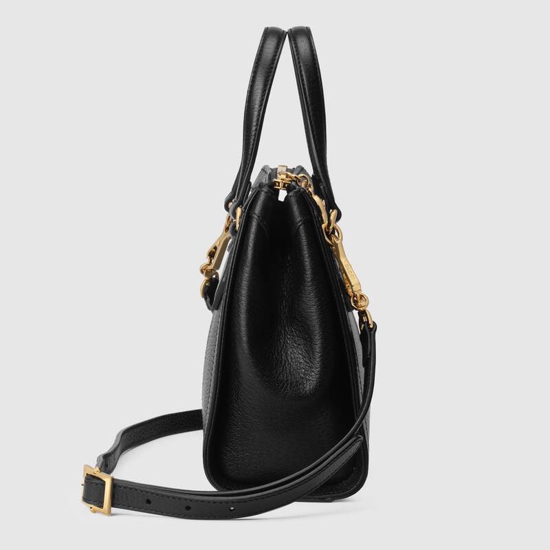 Ophidia small tote bag Black Leather