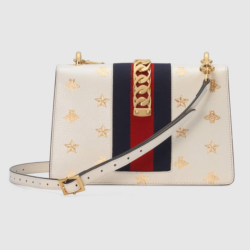 Sylvie Bee Star small shoulder bag White Leather