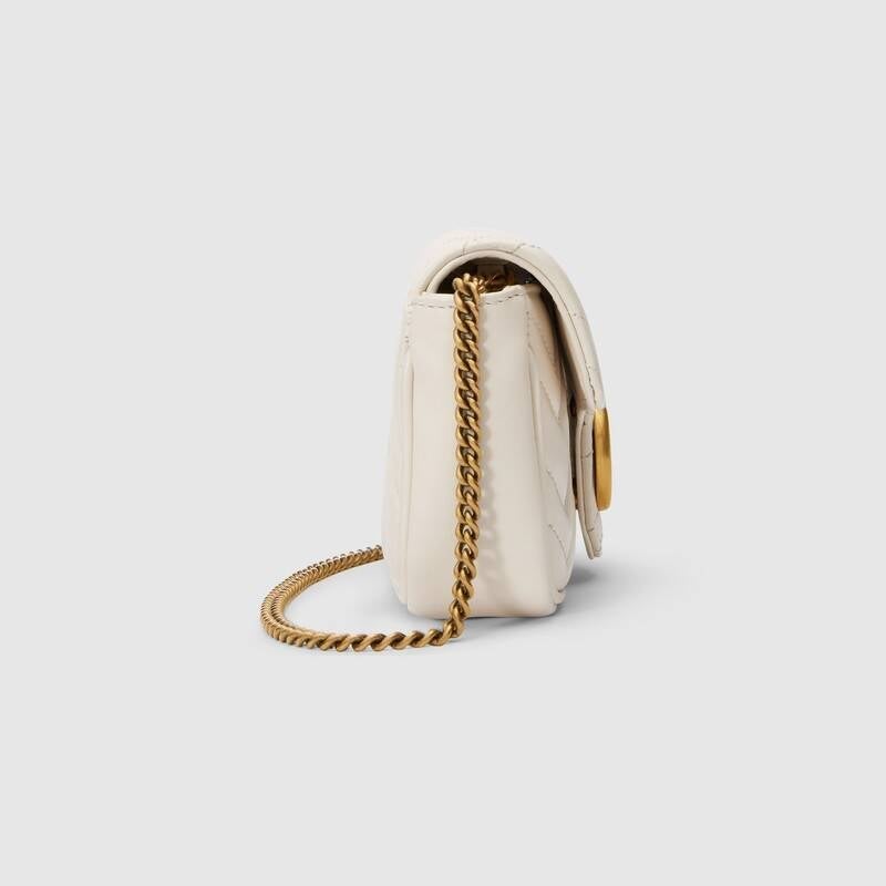 GG Marmont matelassé super mini bag White Leather