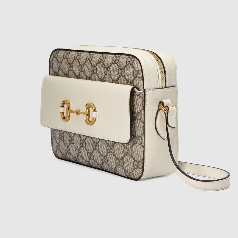 Gucci Horsebit 1955 Small Shoulder Bag White Leather