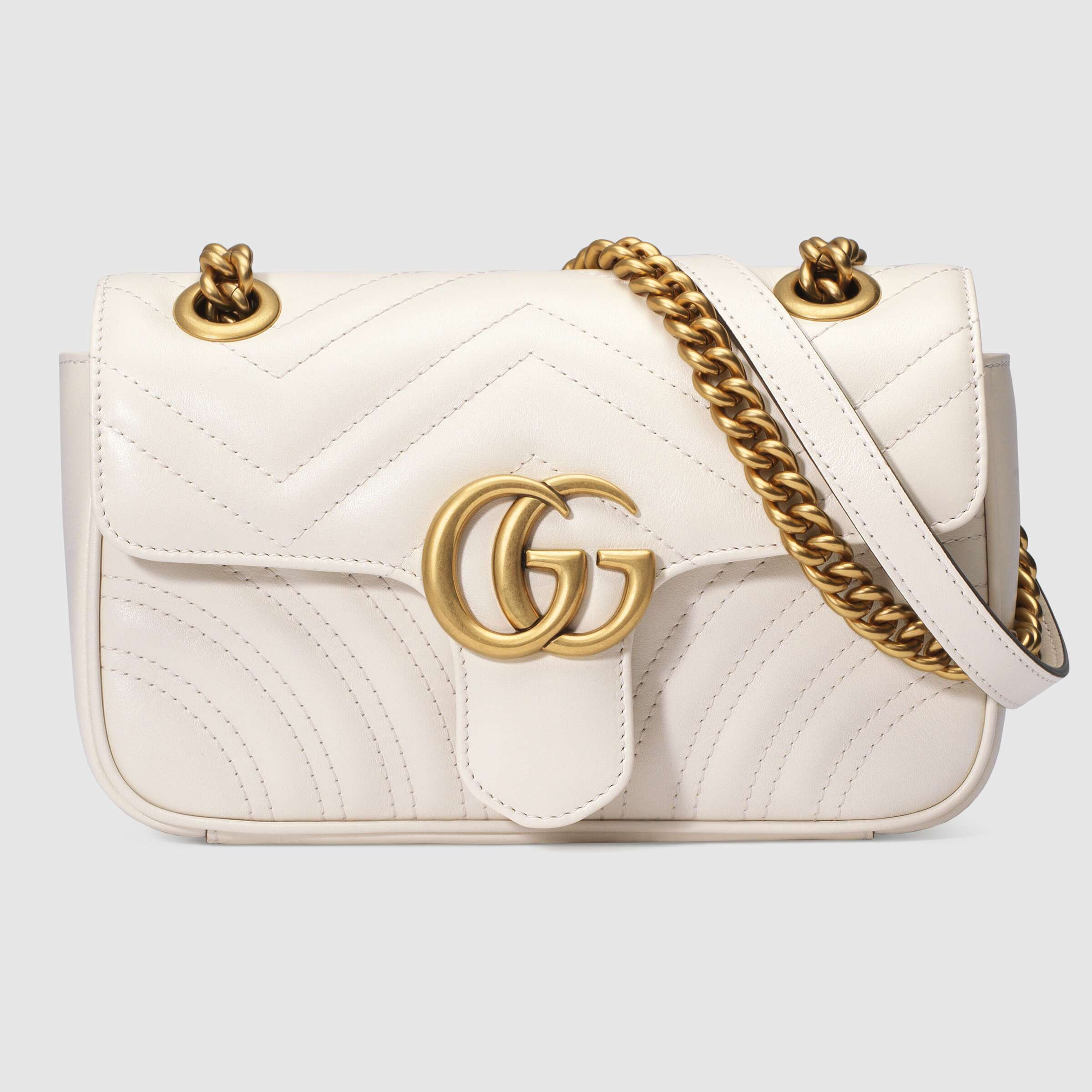 GG Marmont matelassé white leather