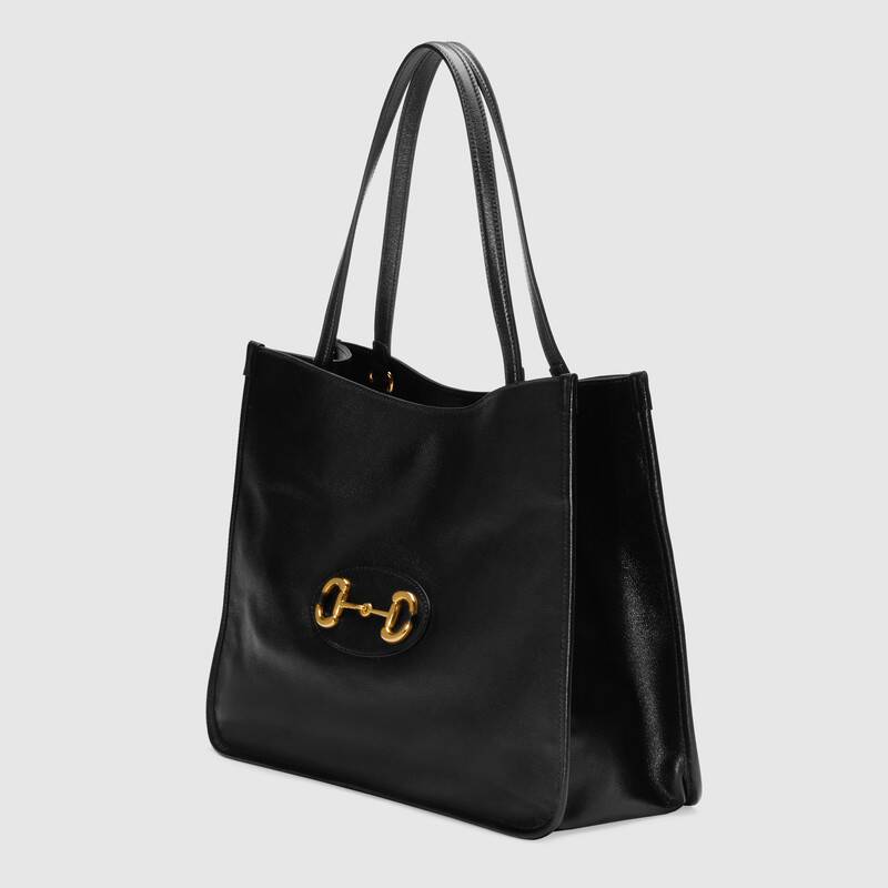 Gucci Horsebit 1955 Tote Bag Black Leather