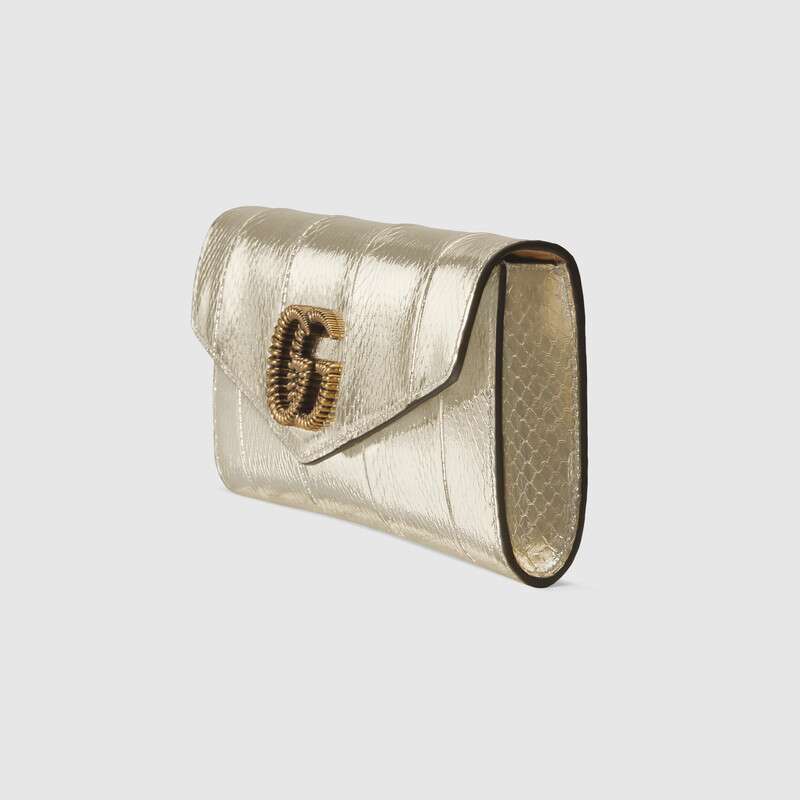 Broadway snakeskin clutch with Double G Silver snakeskin