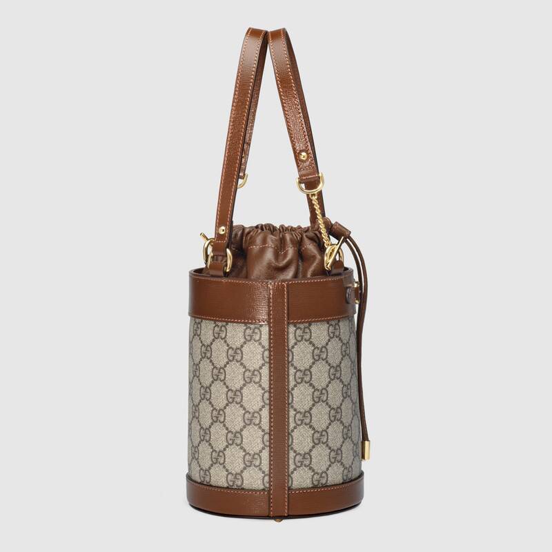 Gucci Horsebit 1955 Small Bucket Bag Brown Leather