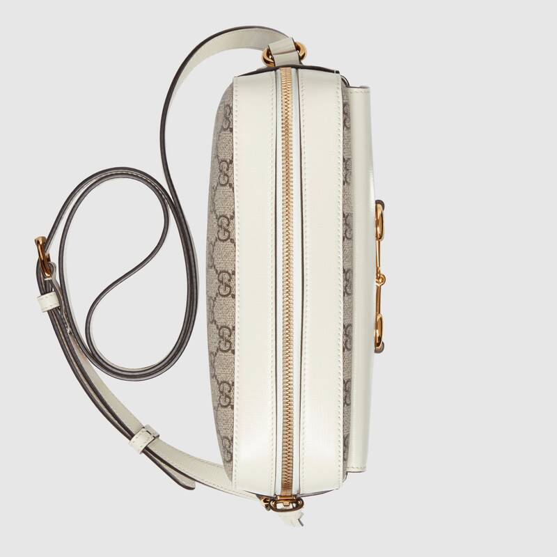 Gucci Horsebit 1955 Small Shoulder Bag White Leather