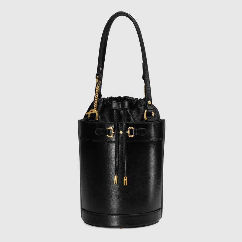 Gucci Horsebit 1955 Small Bucket Bag Black Leather