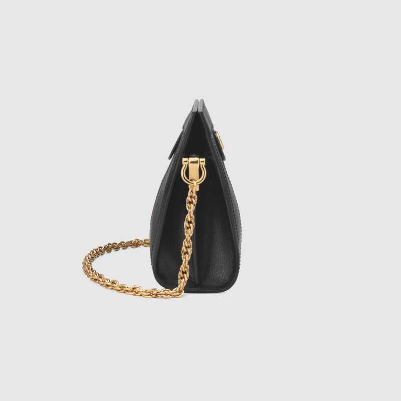 Ophidia small shoulder bag Black Leather