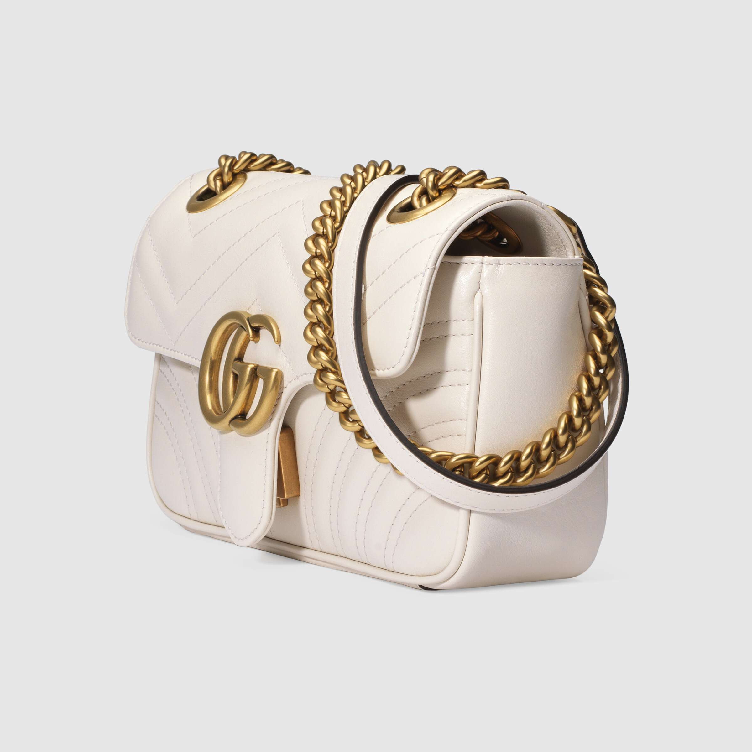 GG Marmont matelassé white leather