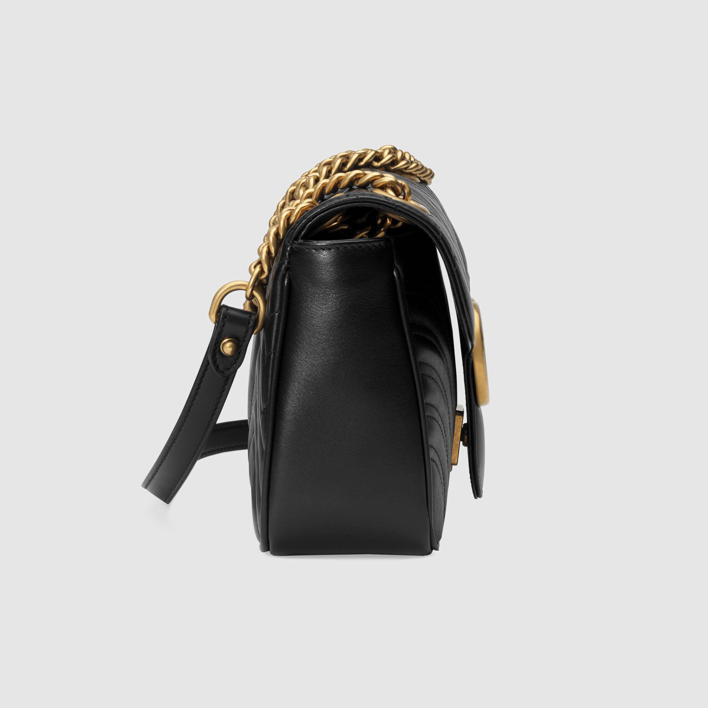 GG Marmont small matelassé shoulder bag Black Leather