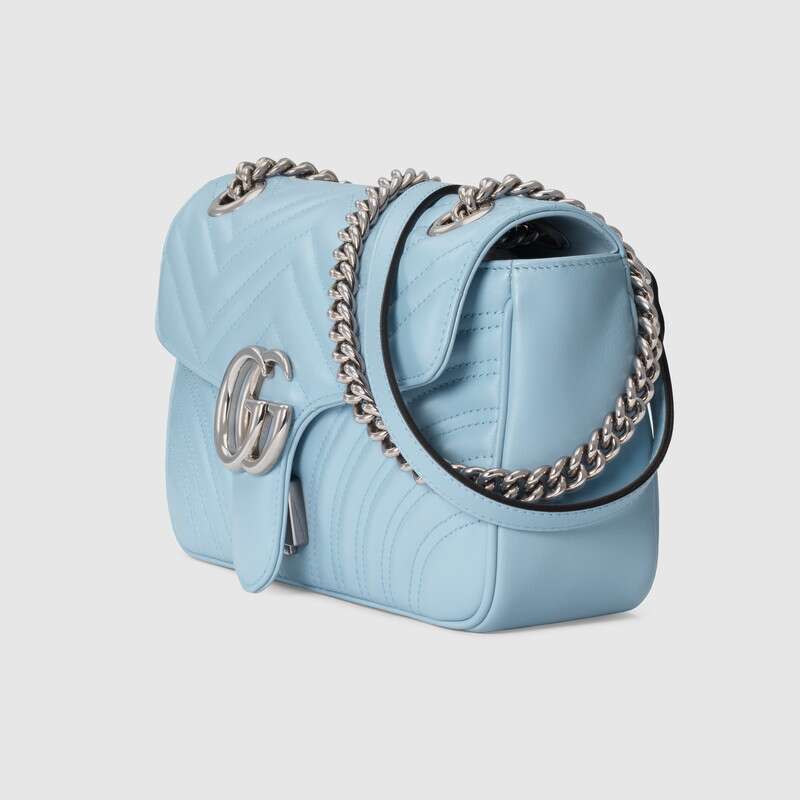 GG Marmont small shoulder bag Pastel blue leather