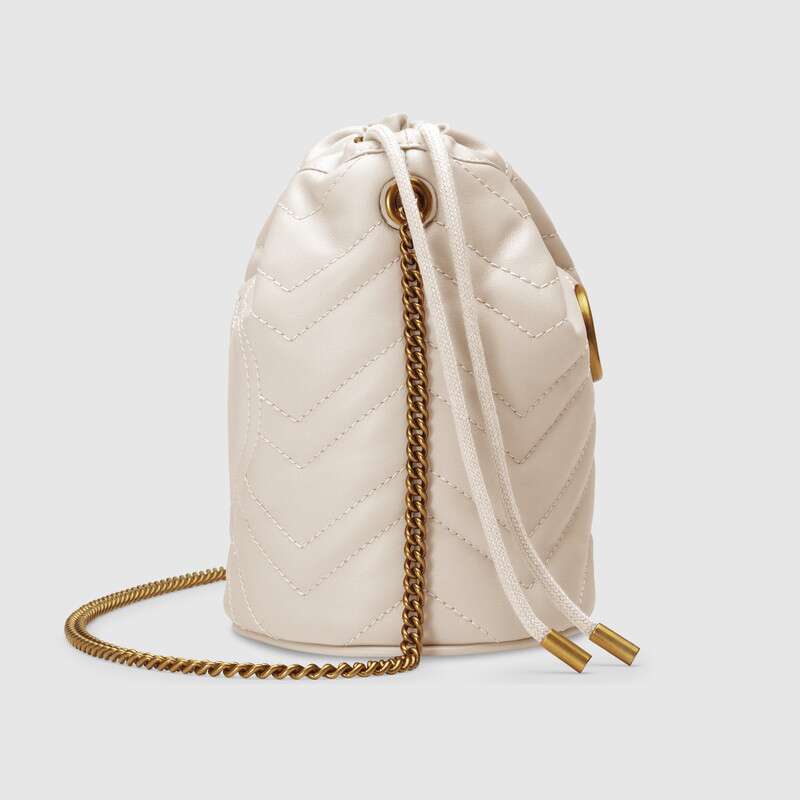 GG Marmont mini bucket bag White leather