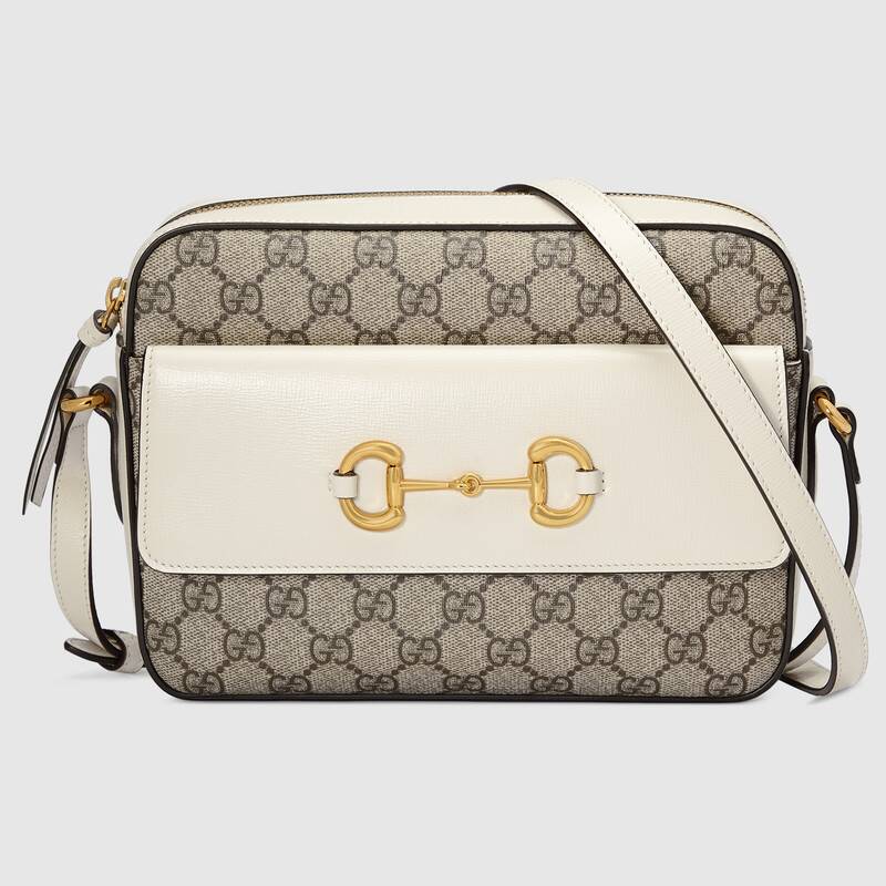 Gucci Horsebit 1955 Small Shoulder Bag White Leather