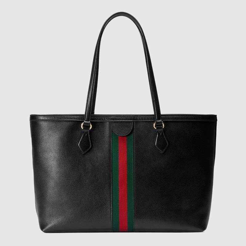 Ophidia leather tote Black leather