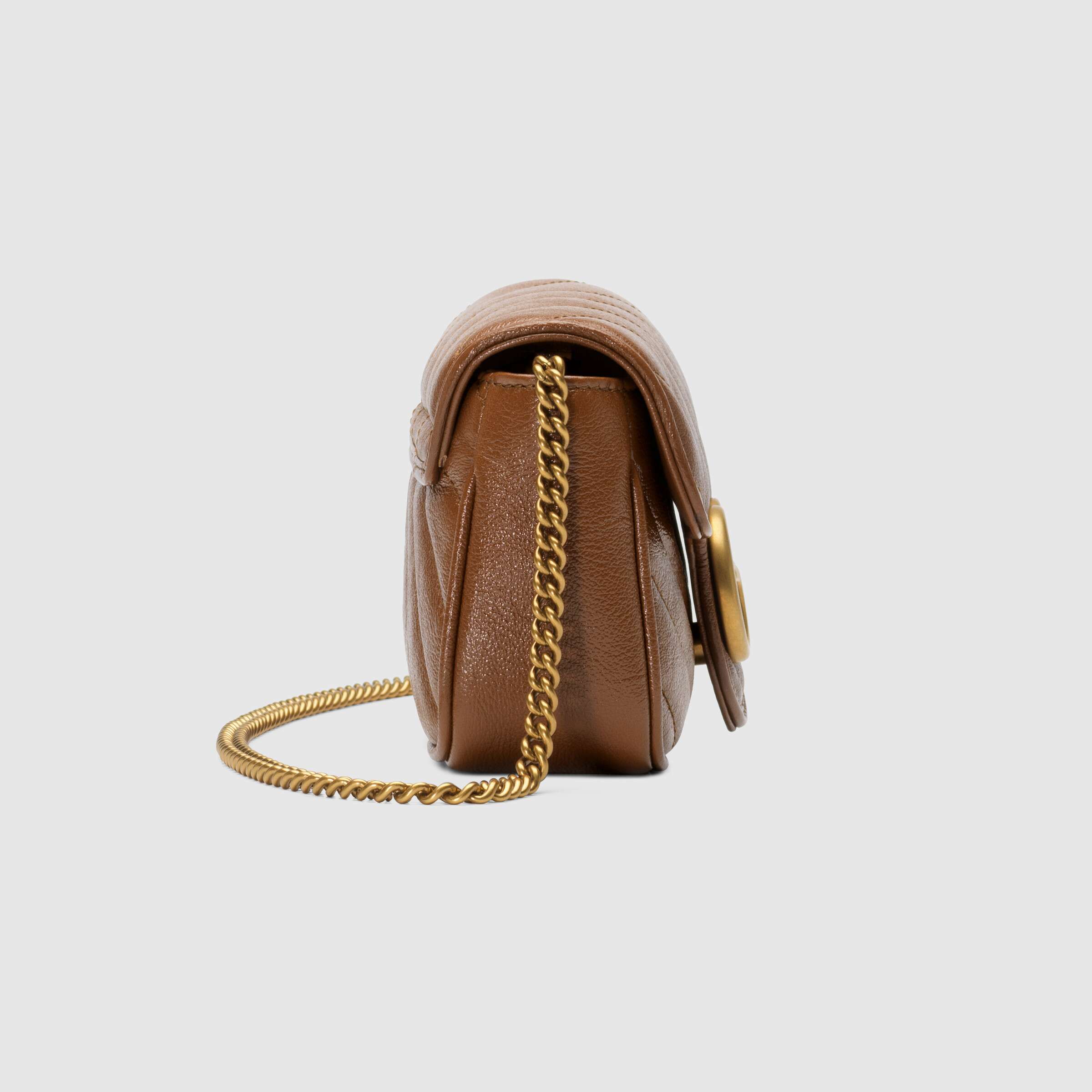 GG Marmont matelassé super mini bag Brown leather