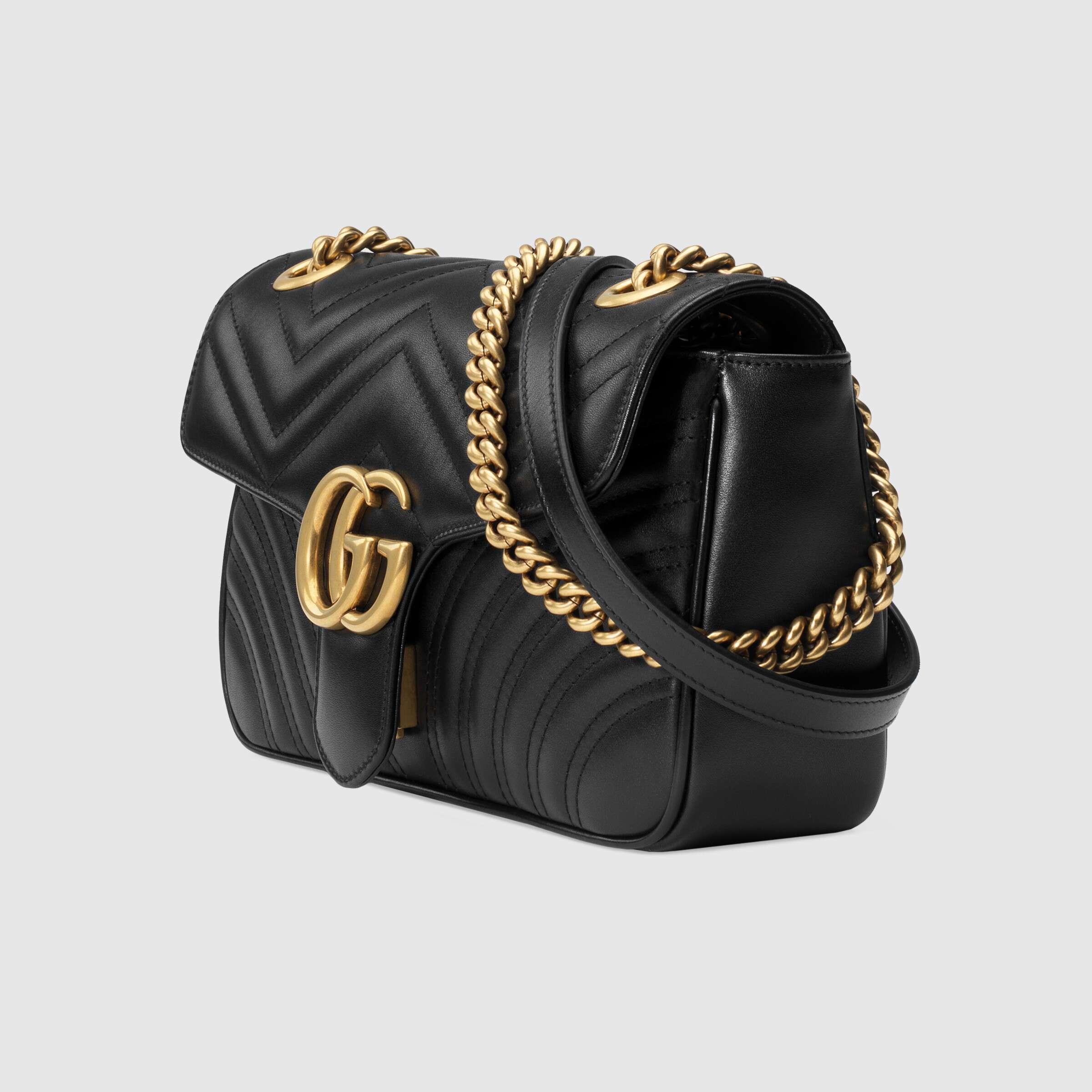 GG Marmont small matelassé shoulder bag Black Leather