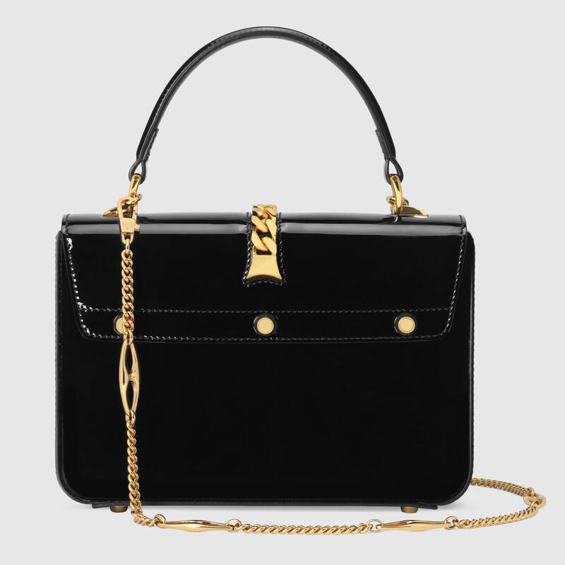 Sylvie 1969 patent leather mini top handle bag Black patent leather