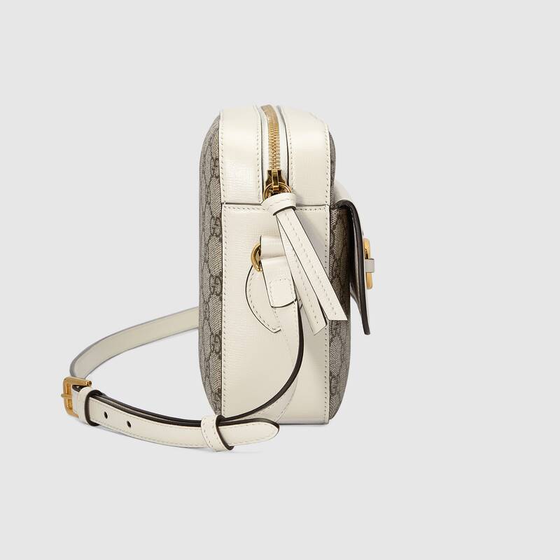 Gucci Horsebit 1955 Small Shoulder Bag White Leather