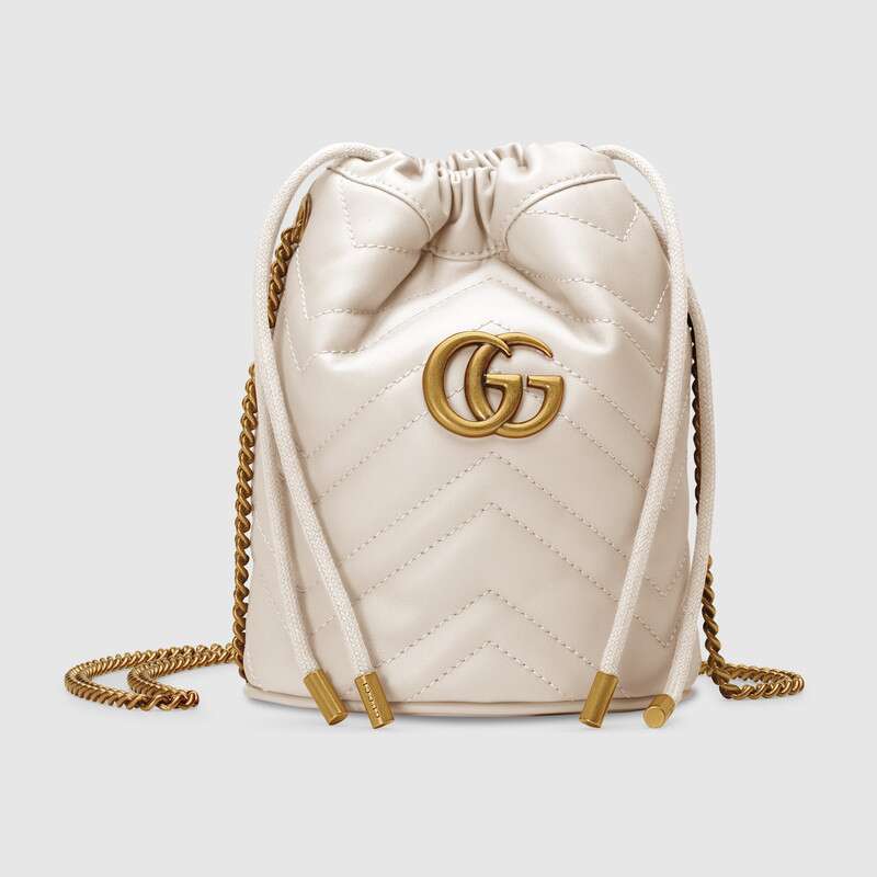 GG Marmont mini bucket bag White leather